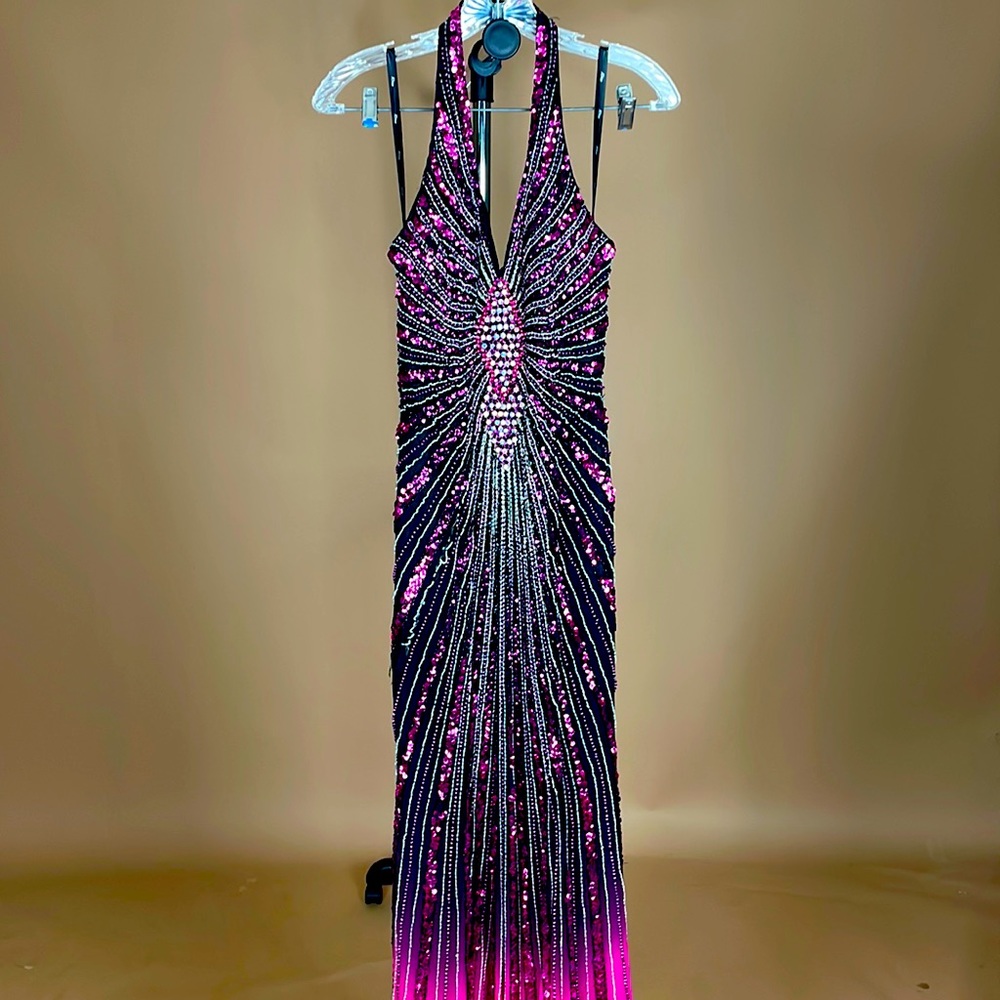Riva Designs- Black and Pink Formal Dress